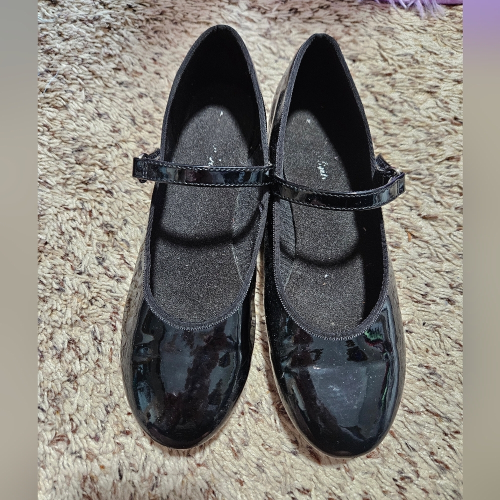 American Ballet Theatre Black Patent Kids Tap Shoes | Youth 2